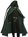 Mittelalter Zipfelcape, Cape, Gothic Umhang, Vampir, Larp Mantel 48-56 Dunkelgrün 5011