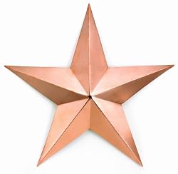 Handmade Polished Copper "Texas" Star Wall Sculpture - 23"