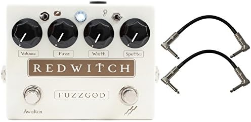 Red Witch Fuzz God II Vintage Pearl Stomp Box w/ Patch Cables