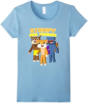 Women's  Cat and Friends Short Sleeve T-Shirt Small Baby Blue
