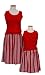 Mother Daughter Matching Red Stripe Skirts