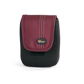 Lowepro Dublin 30 Slim Profile Pouches for Cameras and Compact Video Cameras (Black/Bordeaux Red)