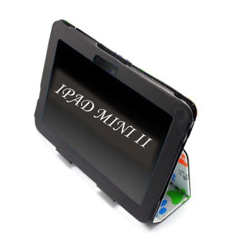 APPLE IPAD MINI 2 II TABLET MULTI DOG CAT PAW FOOT WITH BUILT IN MAGNET FOR SLEEP/WAKE STANDBY BOOK FOLIO PU LEATHER CASE COVER POUCH +STYLUS