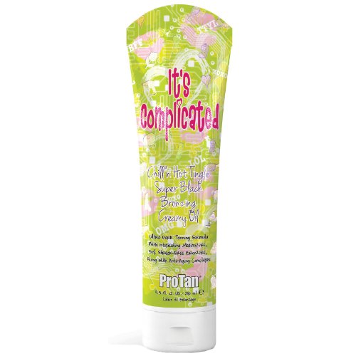 Pro Tan It's Complicated Chillin Hot Tingle Super Black Bronzer Tanning Oil Lotion 9 oz. 