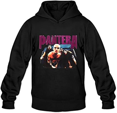 POWEB Men's Pantera Domination Distressed Hoodie Sweatshirt Black M