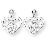 Sterling Silver Disney Cinderella Heart Earrings