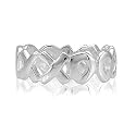 Polished Sterling Silver Ring Alternating "XO" Ring - For Valentines Day Gift