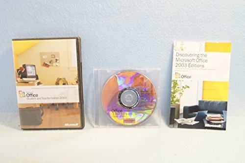 Microsoft Office Student and Teacher 2003 Part Number: X10-10212 With Serial Key Code-PC Computer Software Program CD-Rom Disc