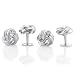 Bling Jewelry Classic Silver Single Woven Love Knot Shirt Studs Set