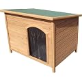 Extra Large Wooden Dog Kennel Pet House Outdoor Waterproof Shelter (125 x 90 x 90cm)