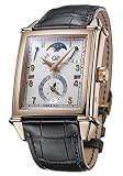 Girard-Perregaux Vintage 1945 Mens' Automatic Watch Equation of Time Perpetual Calendar 18K Rose Gold Off White Dial on Black Strap 90275-52-111-BA6A