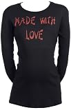 Spoilt Rotten - Made With Love - Maternity Retro Pregnancy T-Shirt BLACK, Large, L