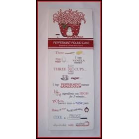 Chirstmas Recipe Sack Towel Peppermint Pound Cake