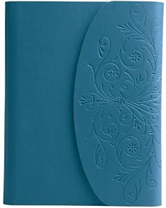 Metallic Diary Journal, Lined, Magnetic Flap Closure, Blue