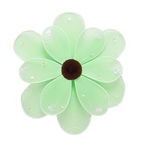 10 Green Sequined Daisy Flower nylon hanging ceiling wall baby nursery room wedding decor by Bugs-n-Blooms
