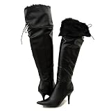 Designer BLACK Fur Trim Womens Dress BOOTS Zipper 41qWlBsyhLL. SL160 Designer BLACK Fur Trim Womens Dress BOOTS Zipper