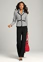 metrostyle Tipped Tweed Pantsuit