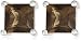 Sterling Silver 6mm Square-Cut Smoky Earrings