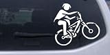 Mountain Bike Sports Car Window Wall Laptop Decal Sticker — White 3in X 3.2in | mountain bike decal