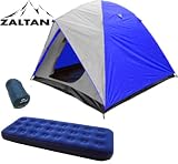 4 Person Dome Tent, single Size Air Mats, and 3lb Sleeping Bag Combo