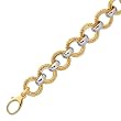 14K Two-Tone Gold Fancy Link Bracelet - 7.5 inches