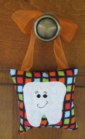 Wild Boxes Tooth Fairy Pillow, 6x6" Square, 100% Cotton, Machine Washable, Perfect Sized Pocket, Cute Ribbon to Hang on the Door Handle or the Bedpost