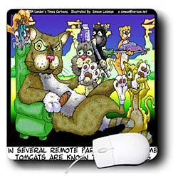 Londons Times Funny Cat Cartoons - Man-About-Town Tomcat - Mouse Pads
