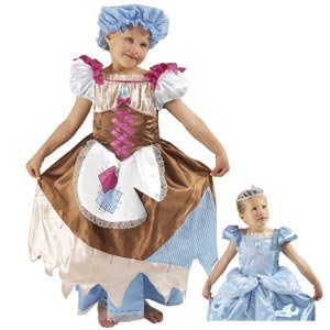 Childrens Toyshop  Toys : Disney Princess Cinderella Reversible Rags to Riches Fancy Dress Costume for Girls age 3 4