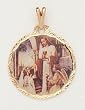 14 kt Gold Layered Medal - First Communion Girl - Hand Made, Ready for Engraving, Individually Boxed