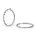 Jewelry : Exotic Beauty: Sterling Silver and CZ Diamond Hoop Earrings