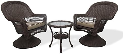 Cape Cod All-Weather Wicker 3 Piece Swivel Rocker Set