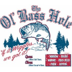 Funny Fishing Bella Ladies / Juniors / Girly T-Shirt : The Ol Bass Hole - Largemouth Bass