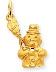 14k Yellow Gold Snowman Charm