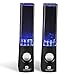 SoundSOUL Dancing Water Speakers LED Speakers Light Show Water Fountain Speakers (3.5mm Audio Plug, 4 Colored LED Lights, Dual 3W Speakers, Portable Lightweight ) - Black