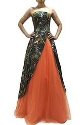 Strapless Natural   Waistline Satin/Tulle Floor Length Lace-Up Homecoming Dress/Prom Dress 