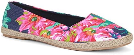 Twisted Women's Jute Canvas Espadrille Flats - BLUE, Size 7.5