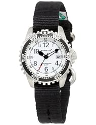 Momentum Womens 1M-DV01W8B M1 White Dial Black Re-Ply Nylon Dive Watch