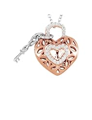 Lux Sterling Silver 1/6 Ctw Diamond Heart 18 Inch Necklace