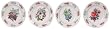 Artistically designed dinnerware spring flowers motif salad / dessert / sandwich plates 7.5" Set/4