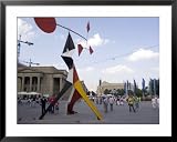 Alexander Calder's Mobile Statue, and People on Konigstrasse, (King Street), Stuttgart Framed Art Poster Print by Yadid Levy, 39x31