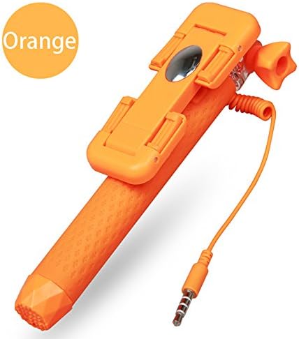 RK-Mini 3 Supreme Mini III Pen Size Gift Wired Selfie Stick , Min Longth Only 13.4cm , Max Longth up to 75cm, Popular and Portable Gift,Support IOS or Android Smart Phone, Using Very Easy (Orange)