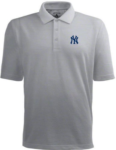 New York Yankees Classic Pique Xtra Lite Polo Shirt (Grey) - Large