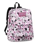 JanSport Superbreak Backpack in White/Pink World of Hearts T501