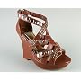 Studded Criss Cross Strap Wedge