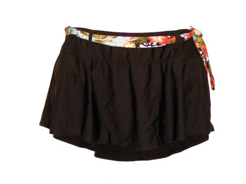 Coco Reef Black Skirted Swimsuit-bottom w/Tropical Belt XL