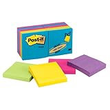 Post-it Notes, Original Pad, 3 Inches x 3 Inches, Assorted Ultra Colors, Value Pack, 14 Pads per Pack (654-14AU)