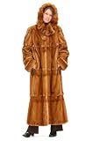 Mink Coat - Golden Cape Collar Scalloped Detail