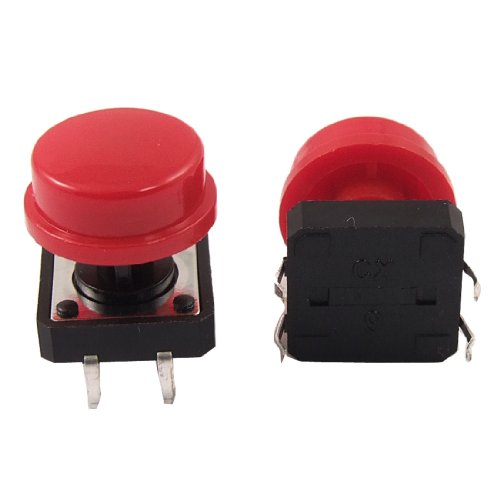 10pcs Momentary Tact Tactile Push Button Switch 12 x 12mm x 14mm 4 Pin DIP w Cap