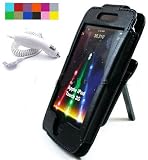 2nd Generation Ipod Touch car charger + Carrying case for ipod 2G 16 GB 32 Gb + Screen protector kit + Cleaning cloth (Froza Black)