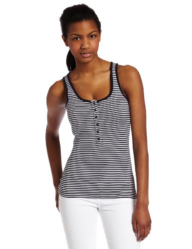 French Connection Womens Stephanie Stripe Tank, Blue, Large